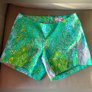 NWOT Vintage Lilly Pulitzer Dobby-Printed Deenie Shorts In Multi Sundance Print